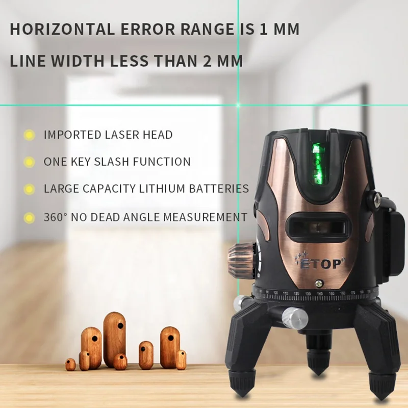 ETOP Quality Promised Hot Selling 5Lines 3D Green Beam Laser Levels