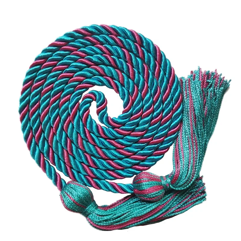 Шнуры из бирюзового/розового цветов в оплетке, двухцветные, для honor на выпускной