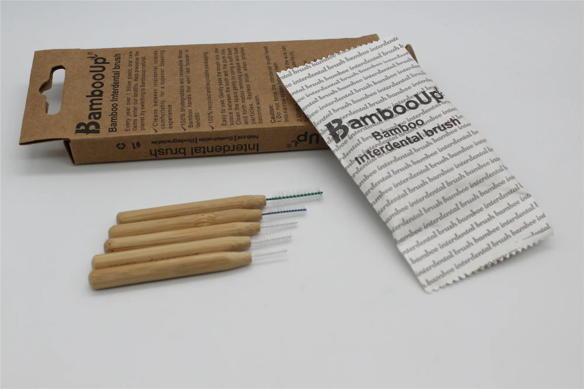 Hot Selling Custom Biodegradable Interdental Brushes Stainless Steel Wire with Bamboo Handle Teeth Cleaner