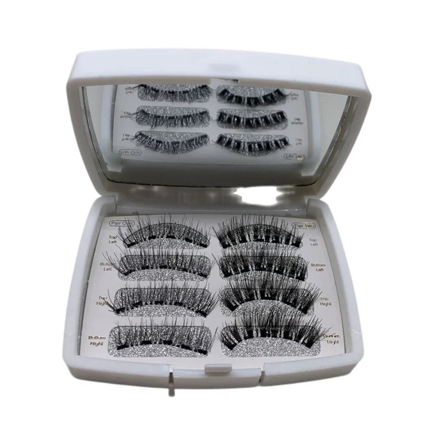Custom Logo Magnetic False Eye lashes Segments Cils No Glue No Eyeliner Private Label 3D Magnetic Eyelashes