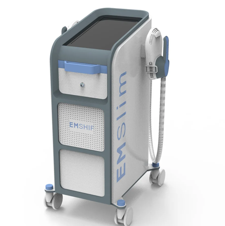 Vertical High-Intensity HIEMT Muscle Stimulator EMSlim Neo RF Air Cooling Hiemt 4 Handles