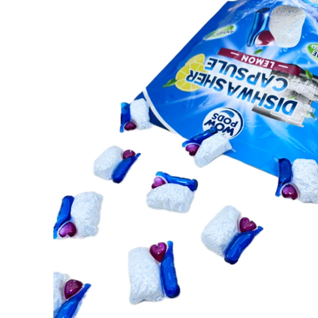 Free sample Eco friendly packaging White dishwashing liquid pods household chemicals