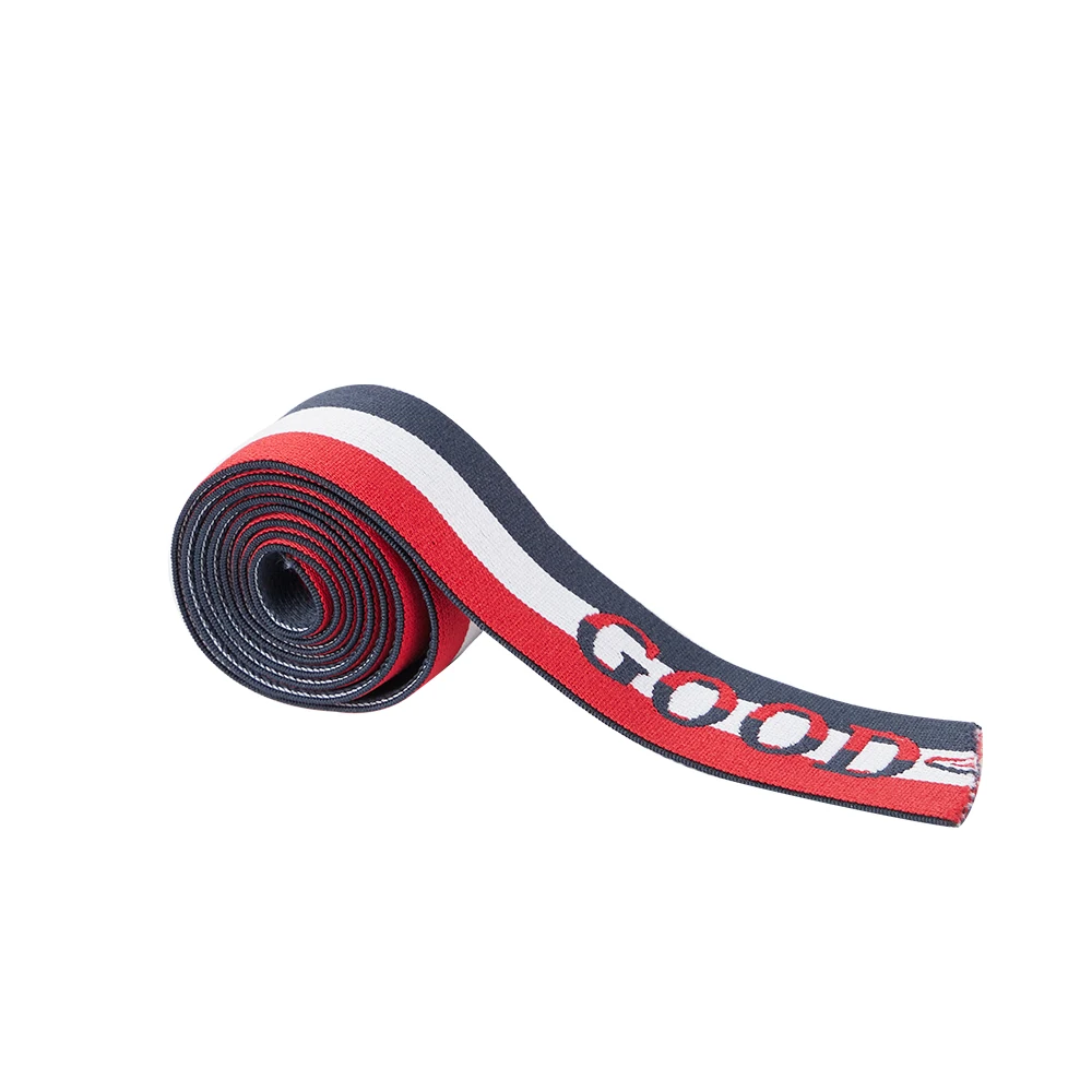 Custom Logo Nylon Jacquard Underwear Elastic Waistband Fashion Label Band Woven Knitted Polyester Spandex Thick Webbing Strap