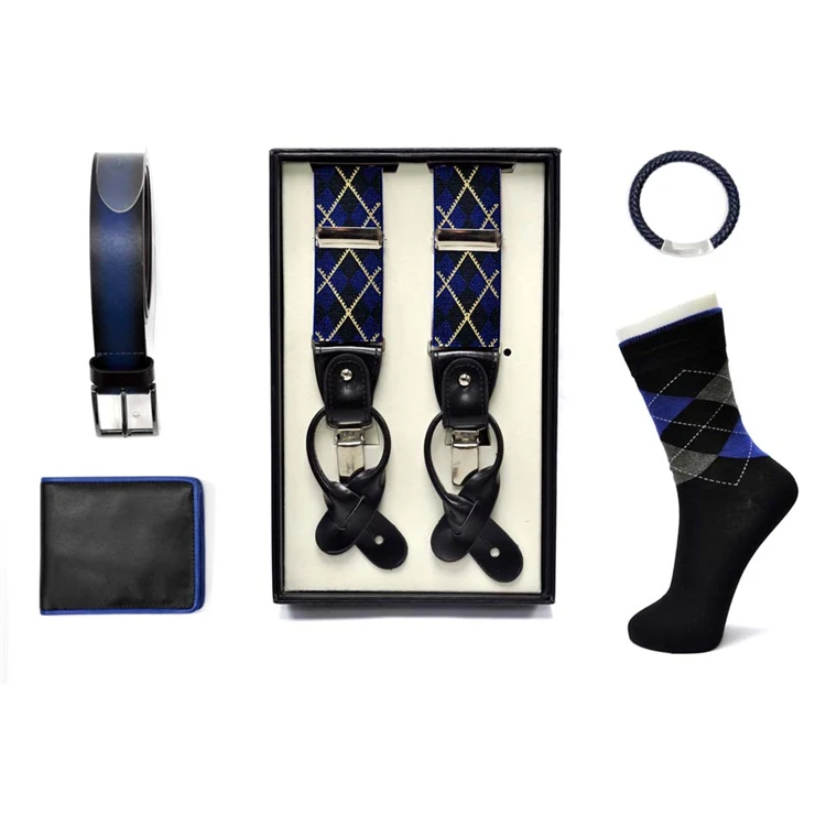 2021 лучшие продажи носовые платки оптом носки & Tieclip Giftset синяя волна точка мужчины галстук
