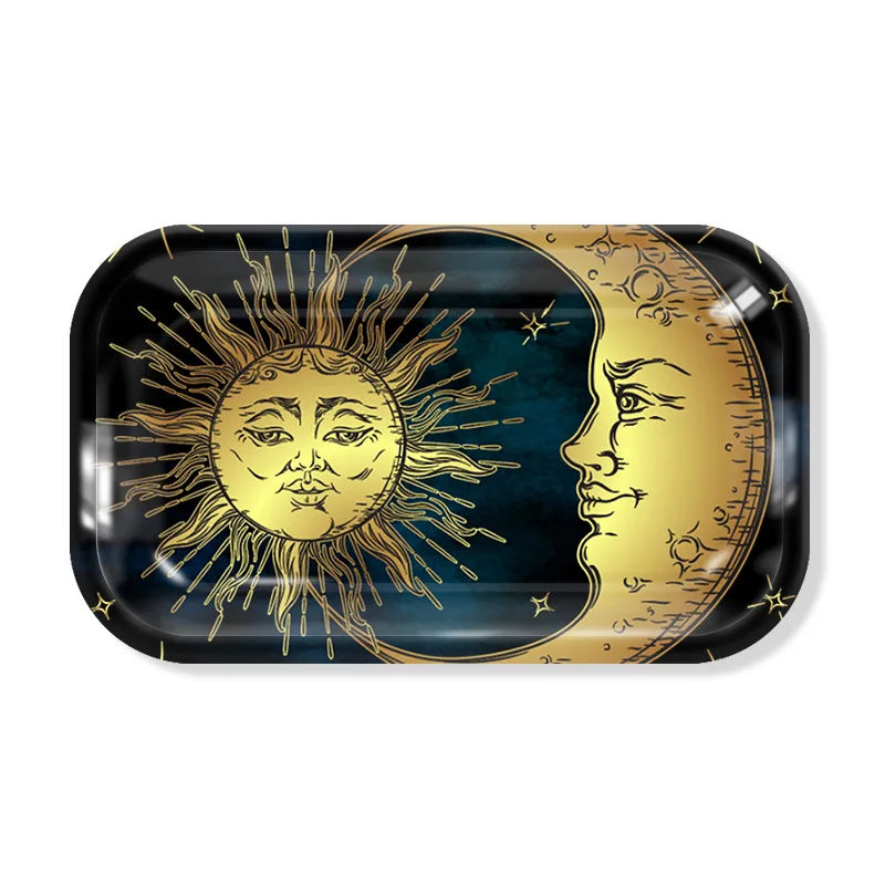 2024 Small Size Rolling Tray 18*14cm Serving Tray Custom Logo Metal Rolling Tray