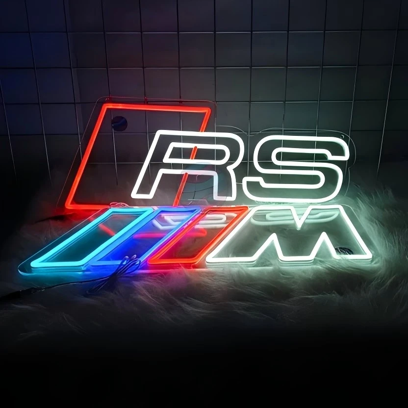AudiRS IIM car logo neon sign 5v 12v custom neon sign with silicone trip led neon light custom pattern