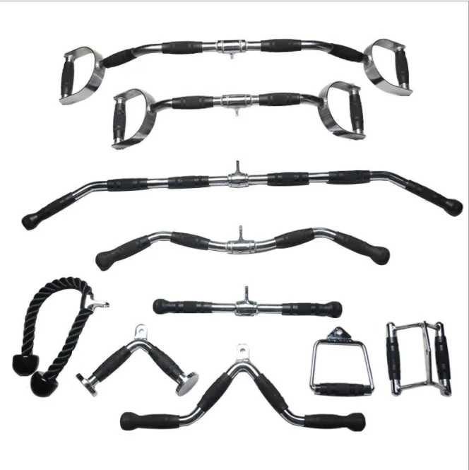 
High pull low pull back accessories set fitness equipment squat rack pull rope handle 