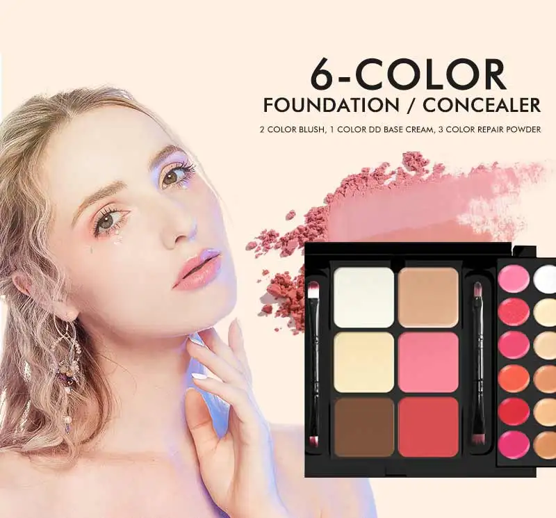 Wholesale 78 colors Eyeshadow Face Foundation Blush Lipgloss Professional All In One Make Up Women Cosmetics Kit Makeup Set