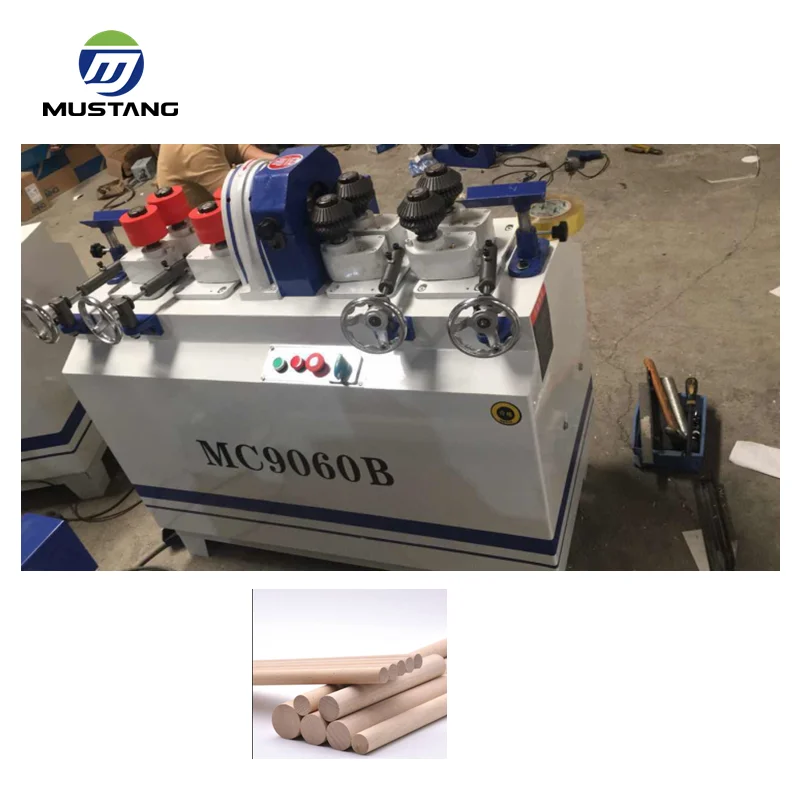 MB9010T Mustang Automatic Wooden Broom Handle/Stick Machine Cutting/ Screw / Dome Machine