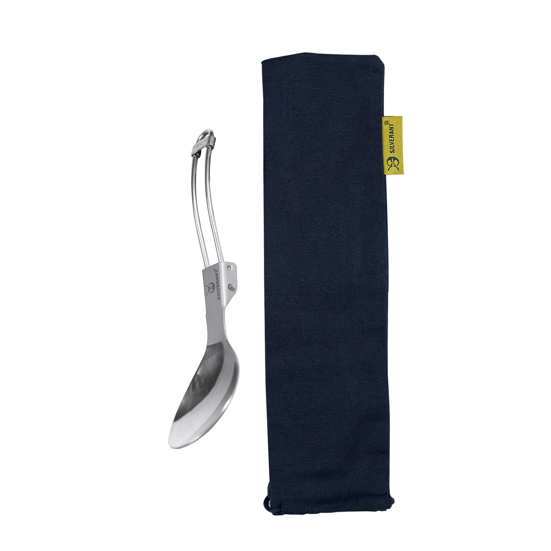 Titanium folding handle spoon with bag