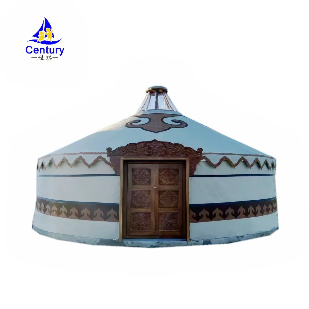 Luxury Wooden Yurt Tent Outdoor Waterproof Mongolian Yurt Tent