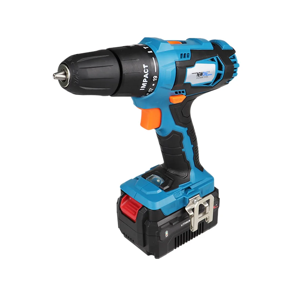 NEWONE Electric Power Tool 20V Li-ion Cordless Impact Drill/Screwdrive Rechargeable Drill Max. 40Nm Torque with Big Battery