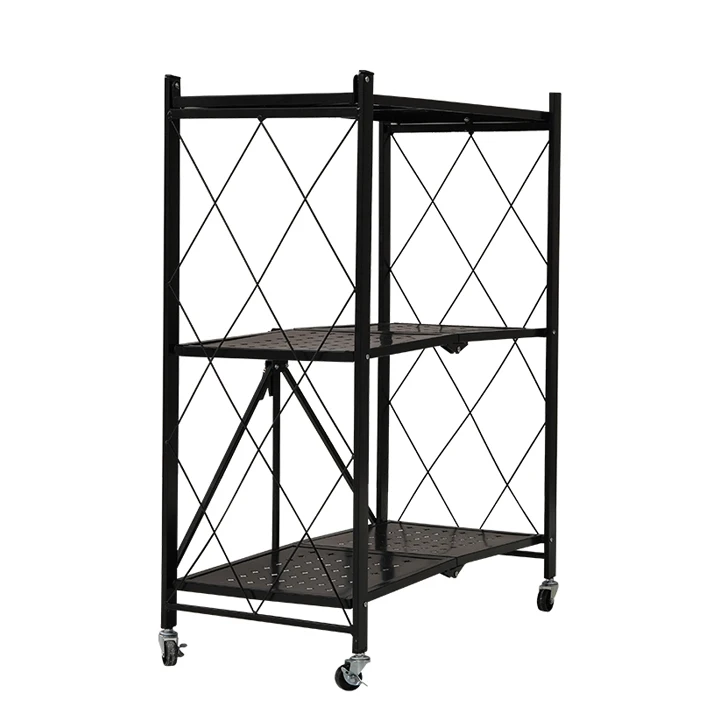 Hand Trolley 4 Wheeled Home Kitchen Organizer Portable Storage Carts Basket Toys Utility Cart 3 Shelves Utillity