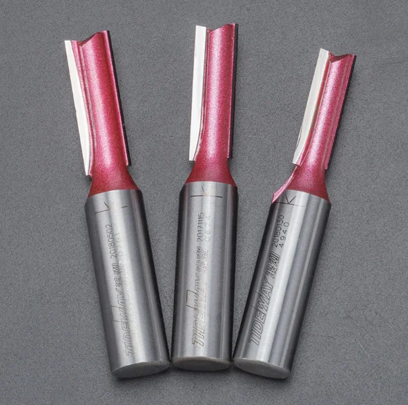 Tideway 1/2 Inch 2 Flutes  Tungsten Carbide Tipped Trimming Wood Sizing CNC Router Bit Straight Milling Cutter For Woodworking
