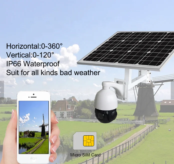 Наружная камера на солнечной энергии 3G 4G Wifi IP