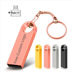 Logo Custom High Speed USB Flash Drive 3.0 Mental Pendrives Waterproof USB Memory Stick 16GB 32GB 64GB 128GB 256GB