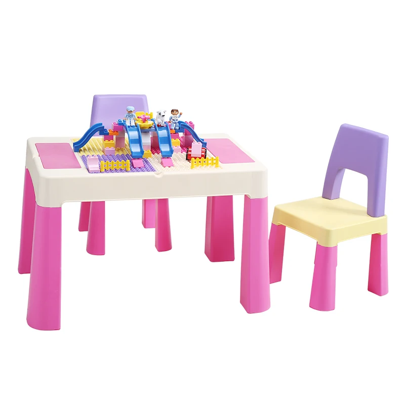 Hot Selling Cheap Custom Kids Block Building Table And Chair Set