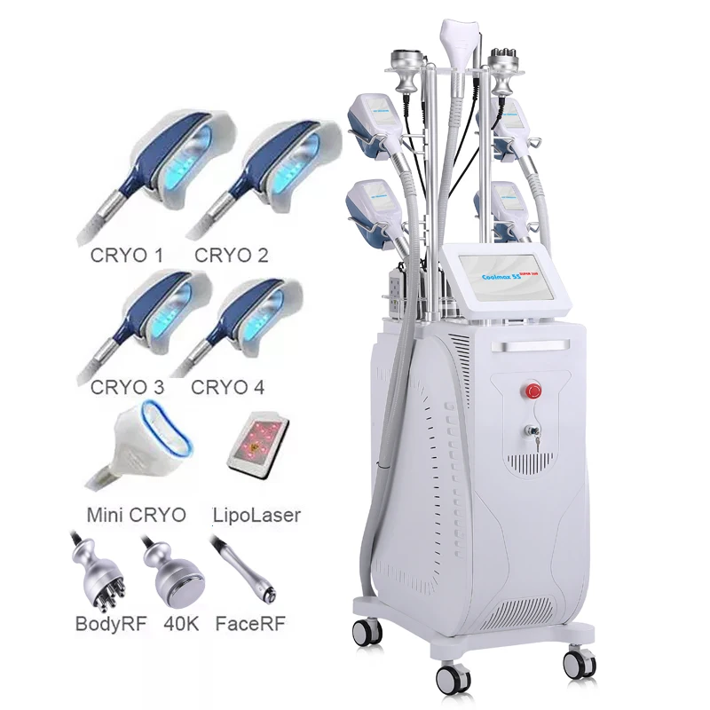 360 градусов охлаждение 5 Cryo ручек кавитационный вакуумный криолиполиз машина для замораживания жира криолиполиз