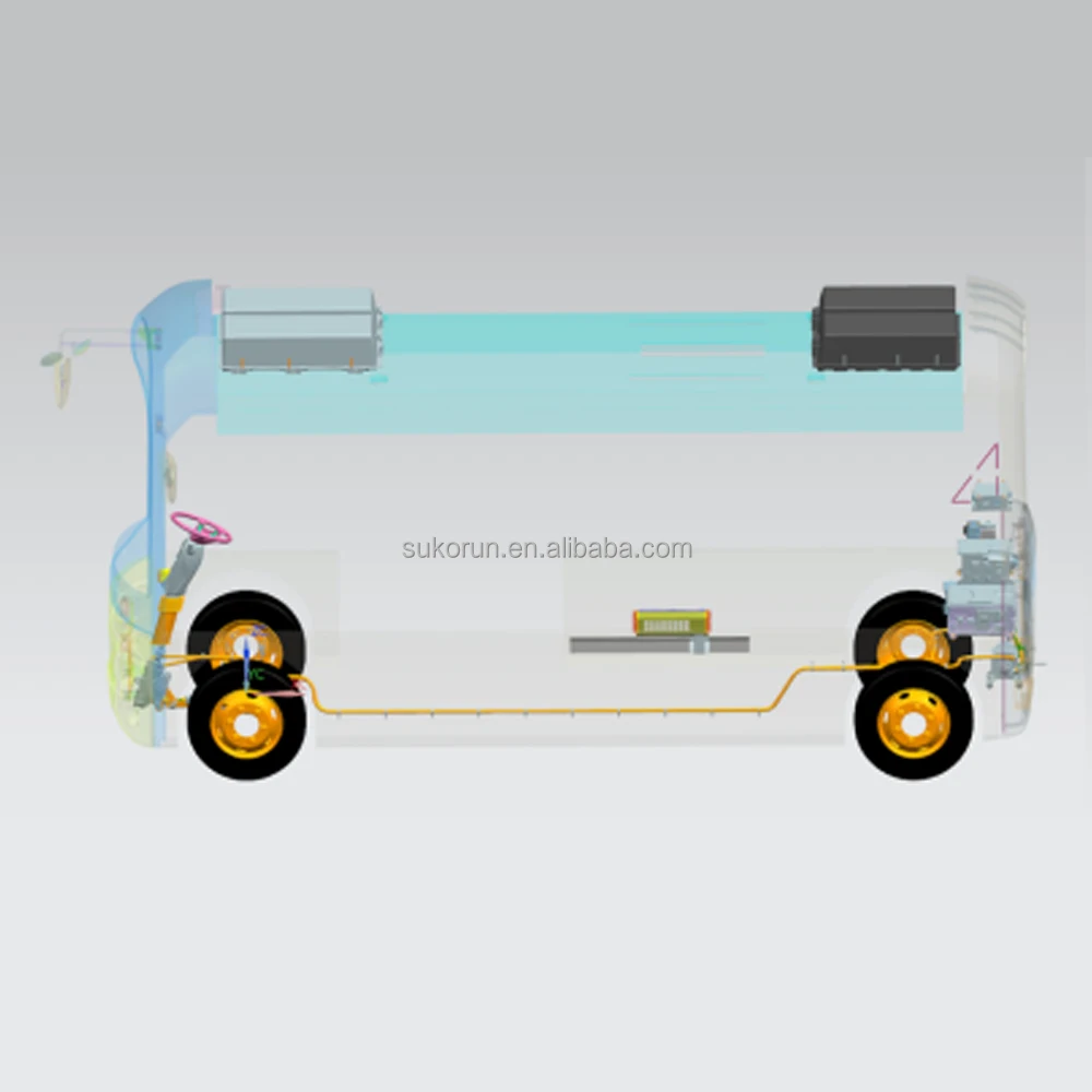 Bus Premium Electric Vehicle Chassis 110KW Rated Power, 5000 to 12000 RPM Motor-Assisted Braking Precision Drive Motor