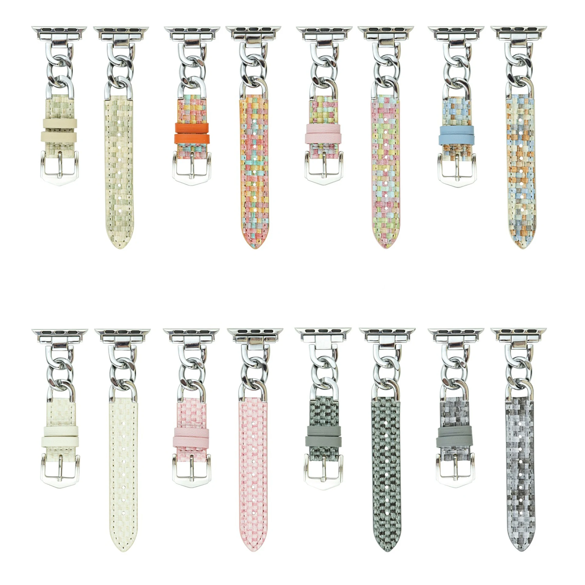 New DesignSeries 9 45mm Highest Quality Leather Watch Band With Clasp Wrist Strap Watchband Stainless Steel Watch Band For Apple