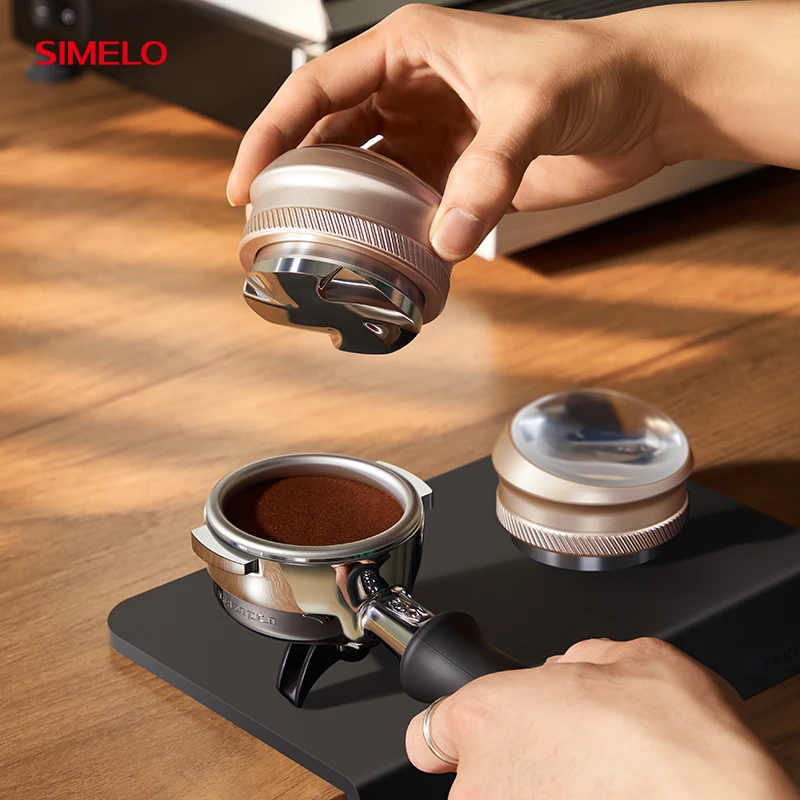SIMELO 304 stainless steel 58mm Italian Coffee CD Pattern Powder Presser Coffee powder hammer Espresso Coffee Powder Hammer