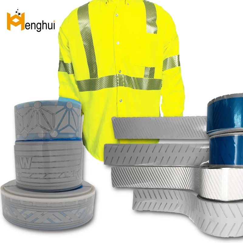 Wholesale custom Silver Reflective Heat Transfer Film Cutting Segmented reflective Tape for workwear