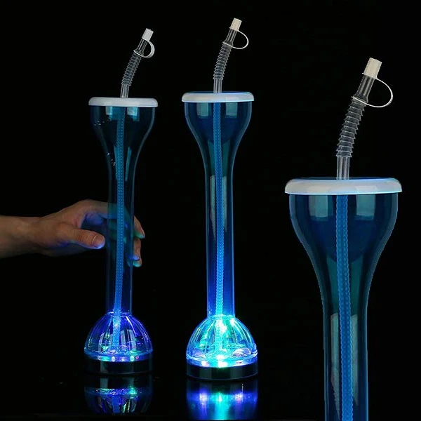 Drinking Juice Different Color Light Up Plastic Cups 24oz/700ml Led Slush Yard Cups For Party