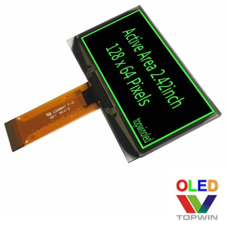 Professional manufacture of 2.42 inch parallel port SPI I2C yellow 24 pin OLED display