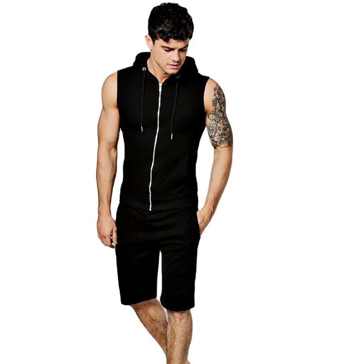 Maxgarment High Quality Top Design Customise Tracksuit Short Set Plain Sleeveless Summer Track Suit Men