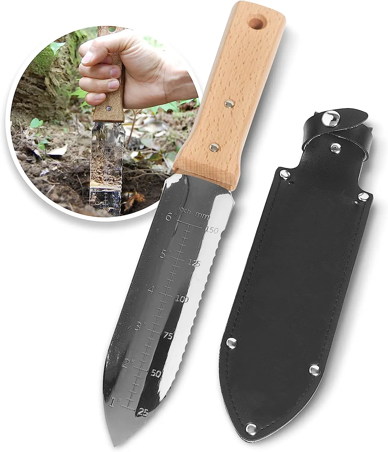 Custom pruning knife stainless steel weeding knife with nylon sheath garden tools for weeding digging
