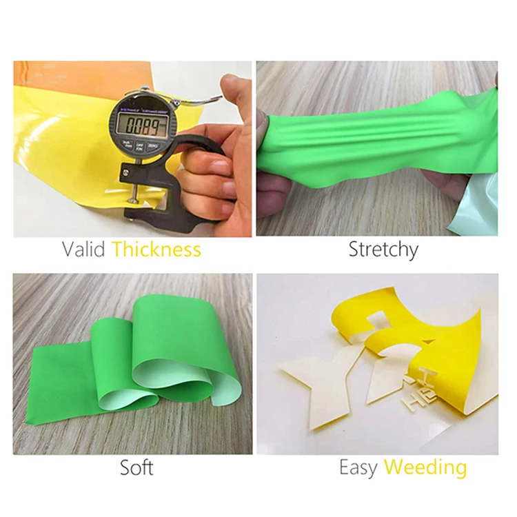 Custom Size HTV Iron-On Vinyl Transfer Film Easyweed High-Temperature Textile Transfer Film for Stretch Vinyl Mu Applications