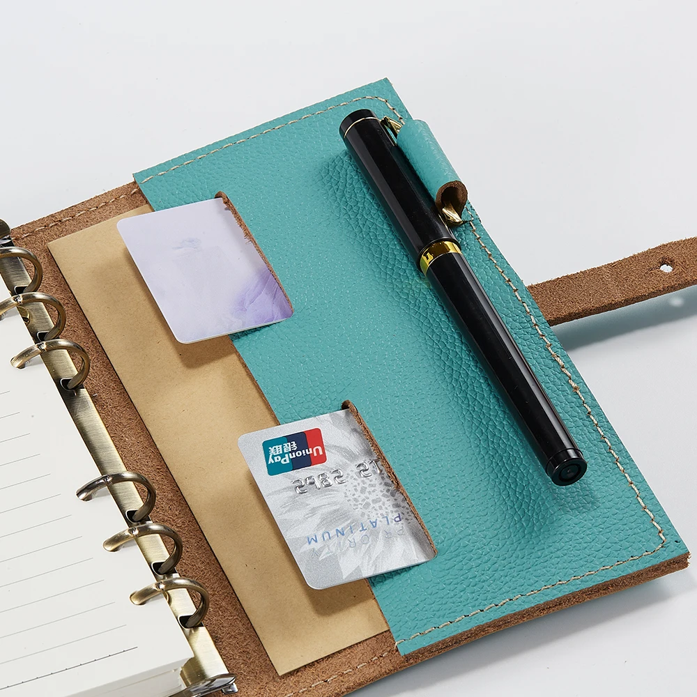 New Fashion Handmade Genuine Leather Notebook in Size A6 Journal Gift Set wtih 100gsm refills