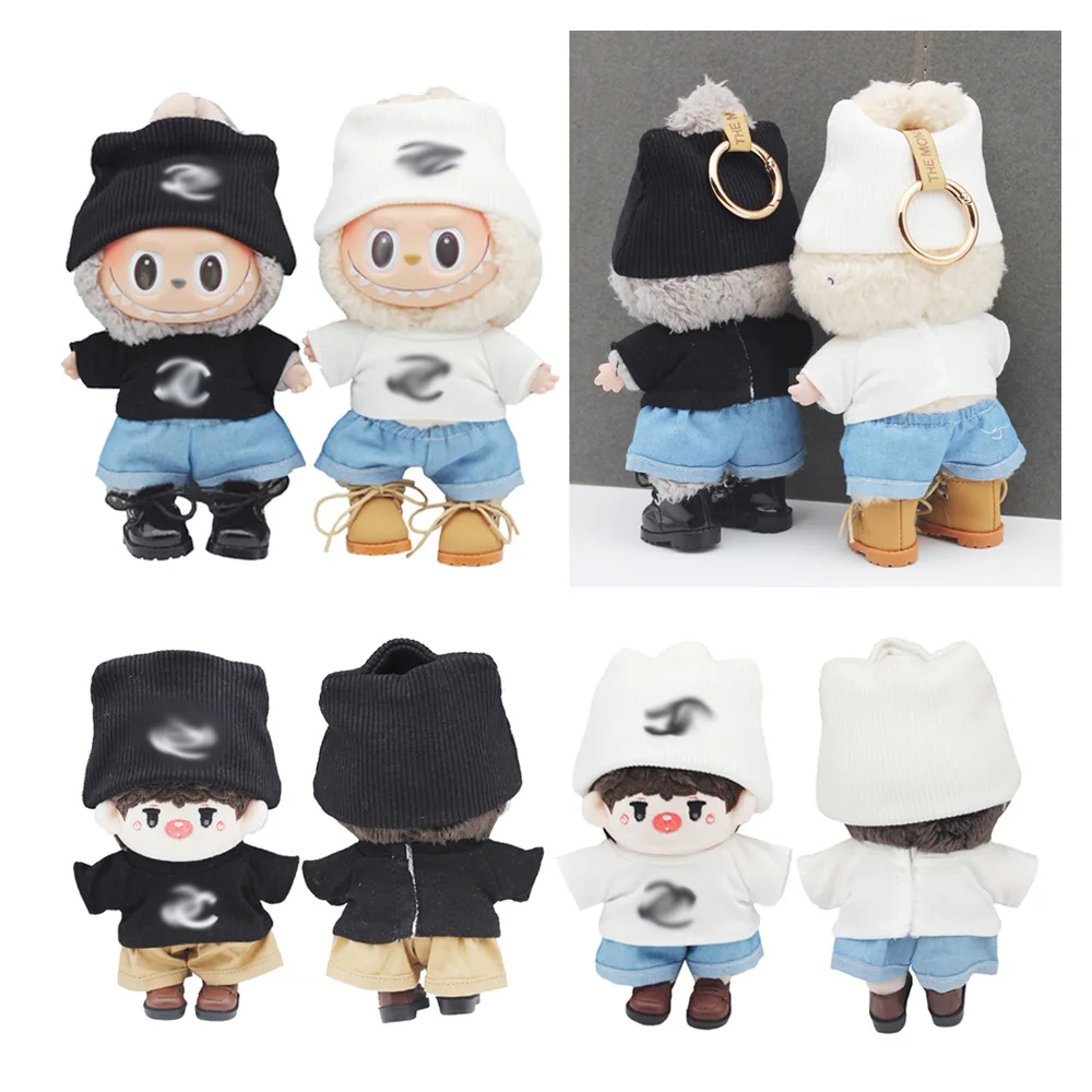 LABUBU Full with Short T Shorts Cap 10CM Doll T-shirt Denim