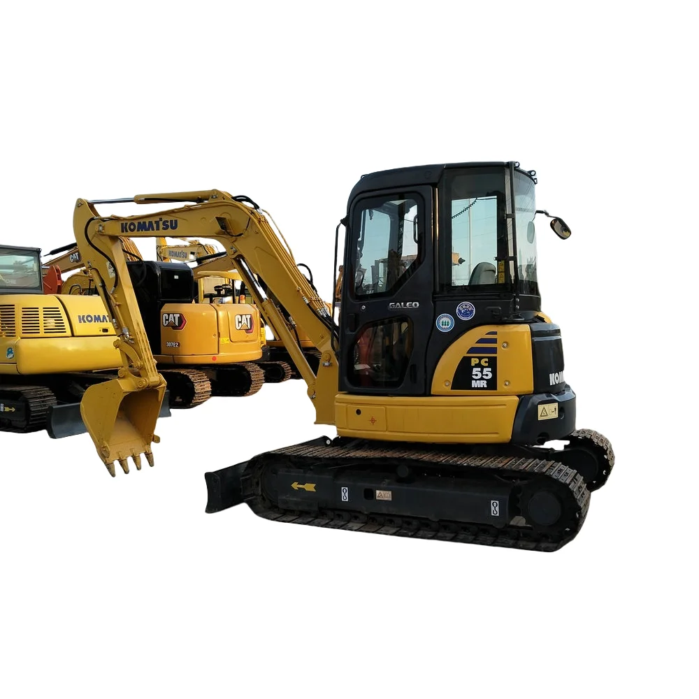 Free shipping Komatsu pc55MR Used hydraulic crawler mini excavators 5ton PC55 Second-hand bucket diggers