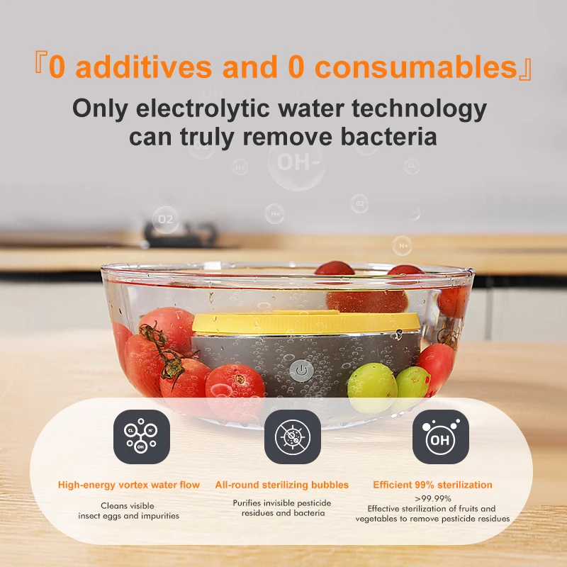 Kitchen Fruit and vegetable washing machine wireless portable disinfection small household appliances purification machine
