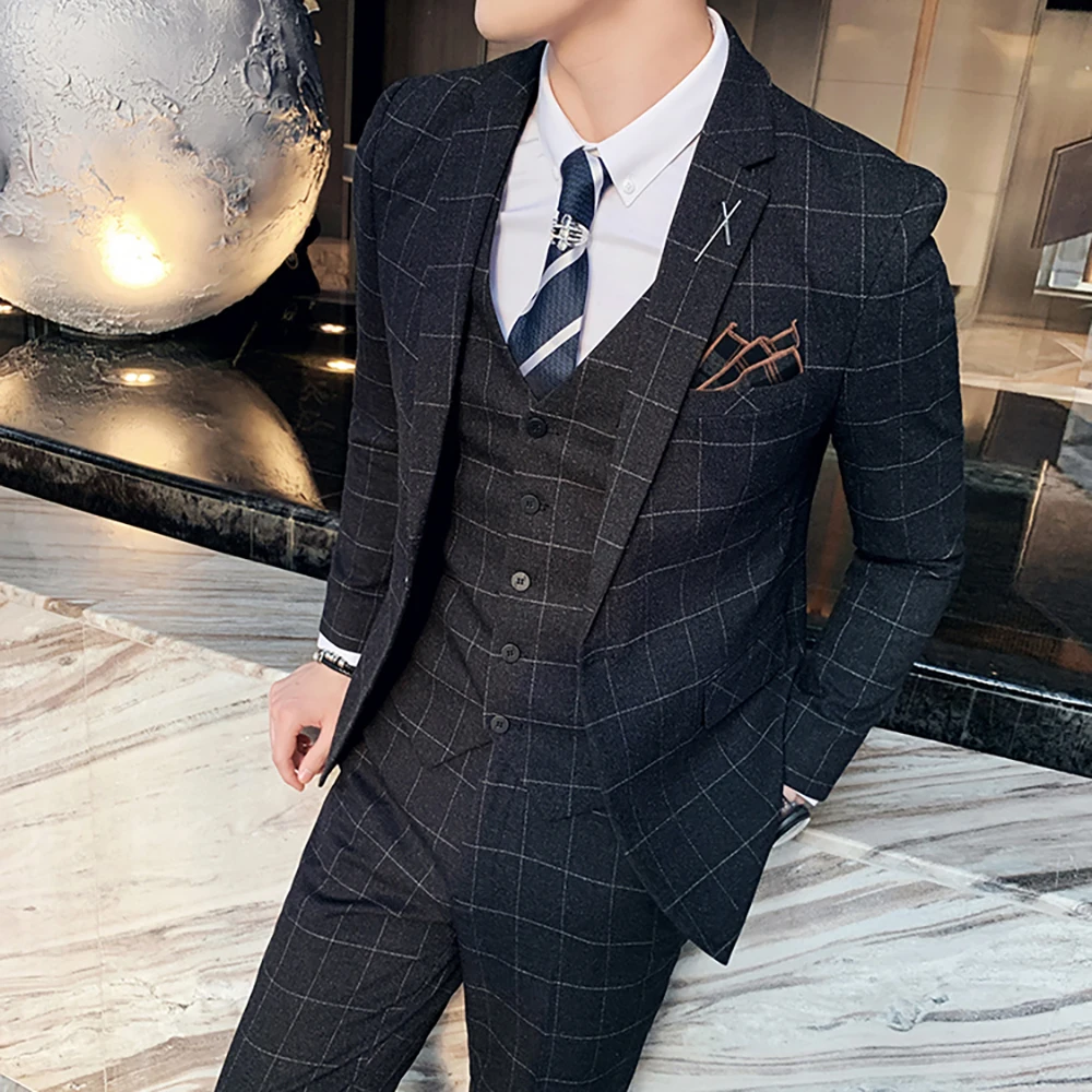 OEM/ODM мужские костюмы 3 шт. на заказ Китай Оптовая Продажа облегающие мужские костюмы для свадьбы