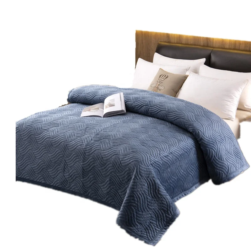 VB3687 All Season Light Weight Soft Luxury Home Bedspread Crystal Velvet Patchwork Bedspread Bed Cover Blanket