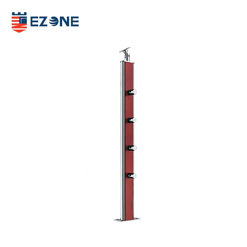 Clear Acrylic Balustrade with Satin Stainless Steel Baluster for Interior Stairs Balcony Deck Railing and Handrail Application