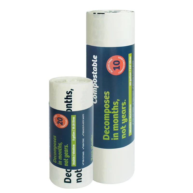 Degradable drawstring thicken bin bags heavy duty biodegradable white garbage bag