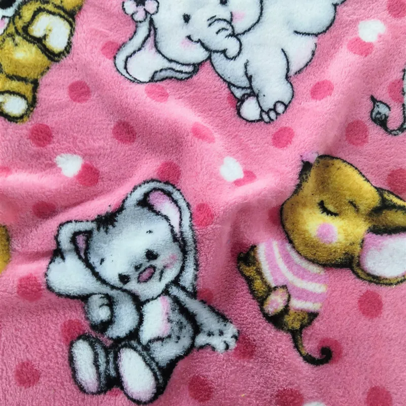 HOT SALES OEM Custom 100% polyester  coral  fleece estampado and solid fabric for blanket POLAR FLEECE CARINO for home textiles