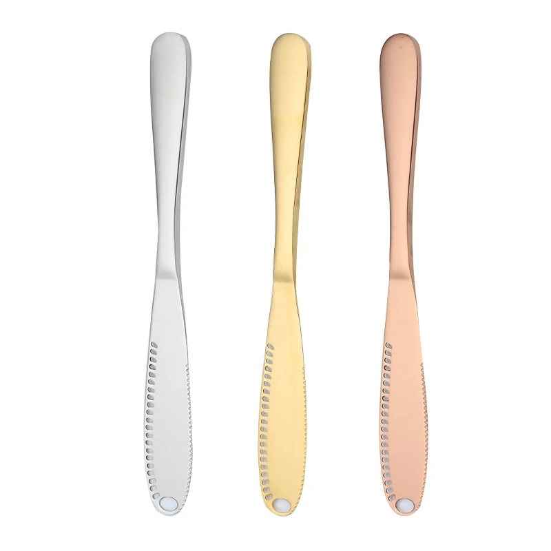 Fast Customization Fancy PVD Silver Gold Rose Gold Black Stainless Steel Butter Cheese Knife Set