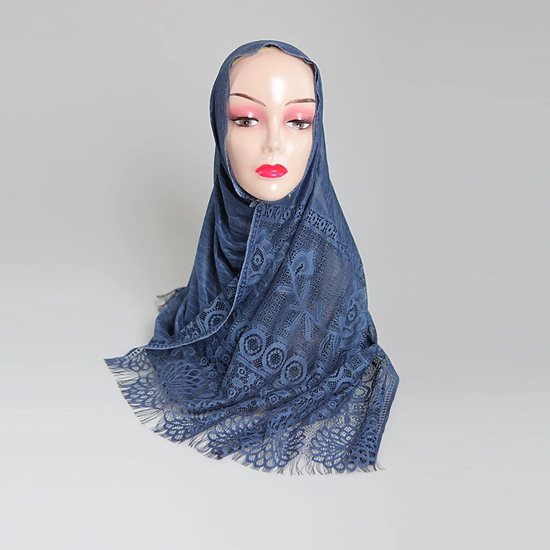 
2019 new design lace Muslim factory cheap headscarves wholesale women ladies stoles hijab 