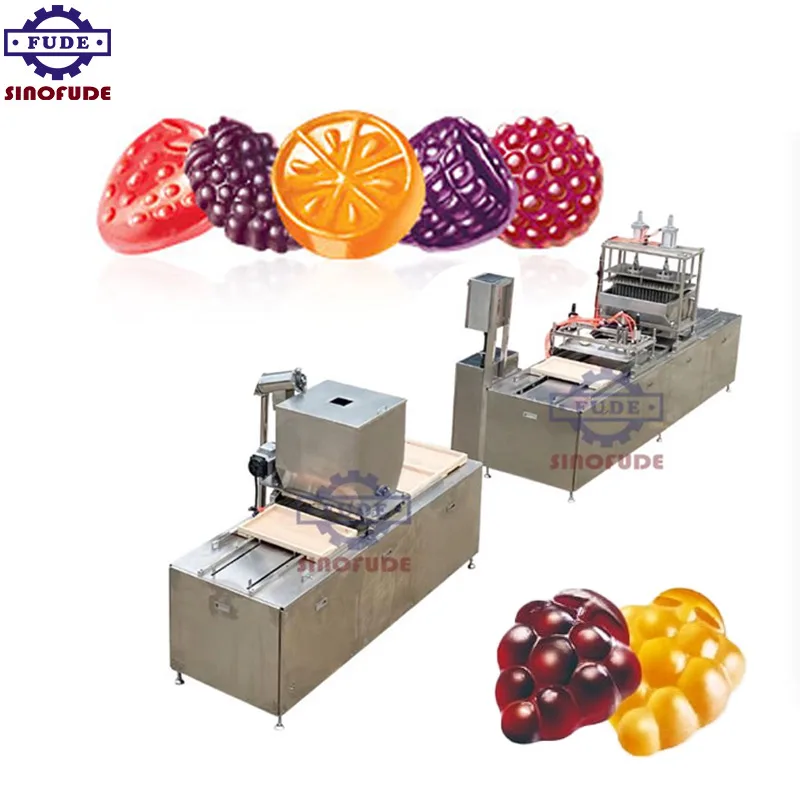 pectin vitamin gelatin jelly candy making machine manufactory gummy bear depositing production line starch mogul line