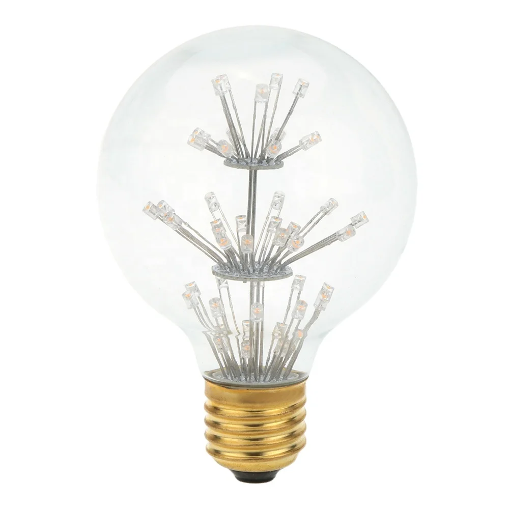 Bulb Firework Led Light Lamp G80 3W E27 2400K LED Firework Light Bulb