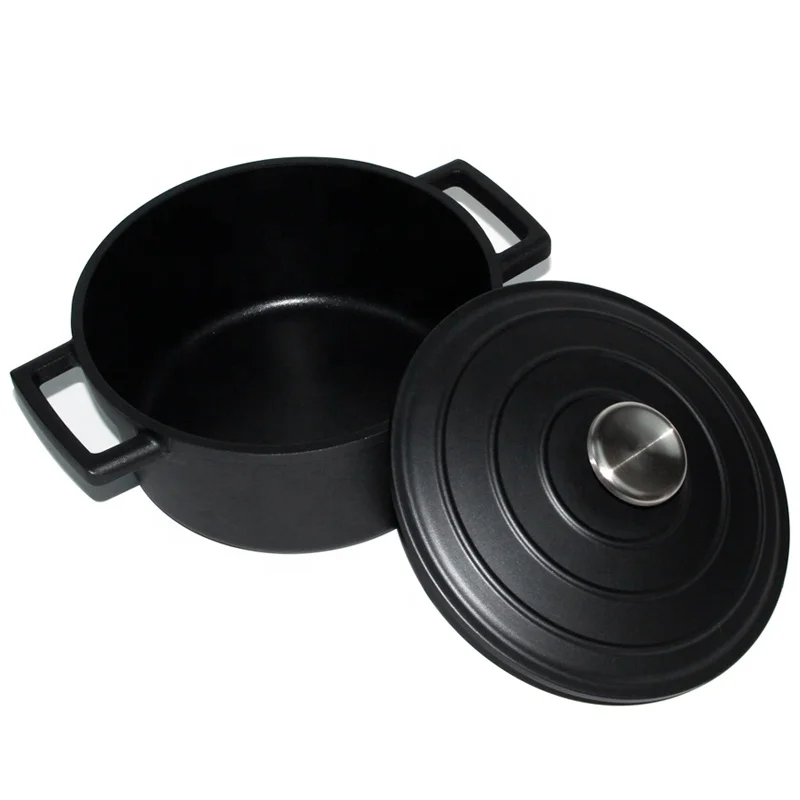 High quality black die cast aluminum casserole with cast lid induction oven