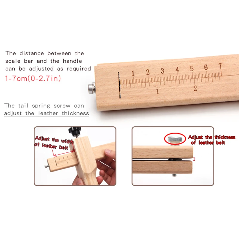 Adjustable Leather Tools Strip Cutter Wooden Strip Belt DIY Hand Cutting Wooden Strap Knife Leather With 5 Blades