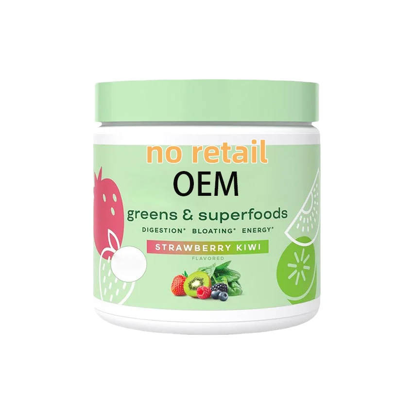 Private Label Best Tasting Greens Probiotics Digestive Health & Bloating Relief Greens and Superfoods Powder for Gut Health