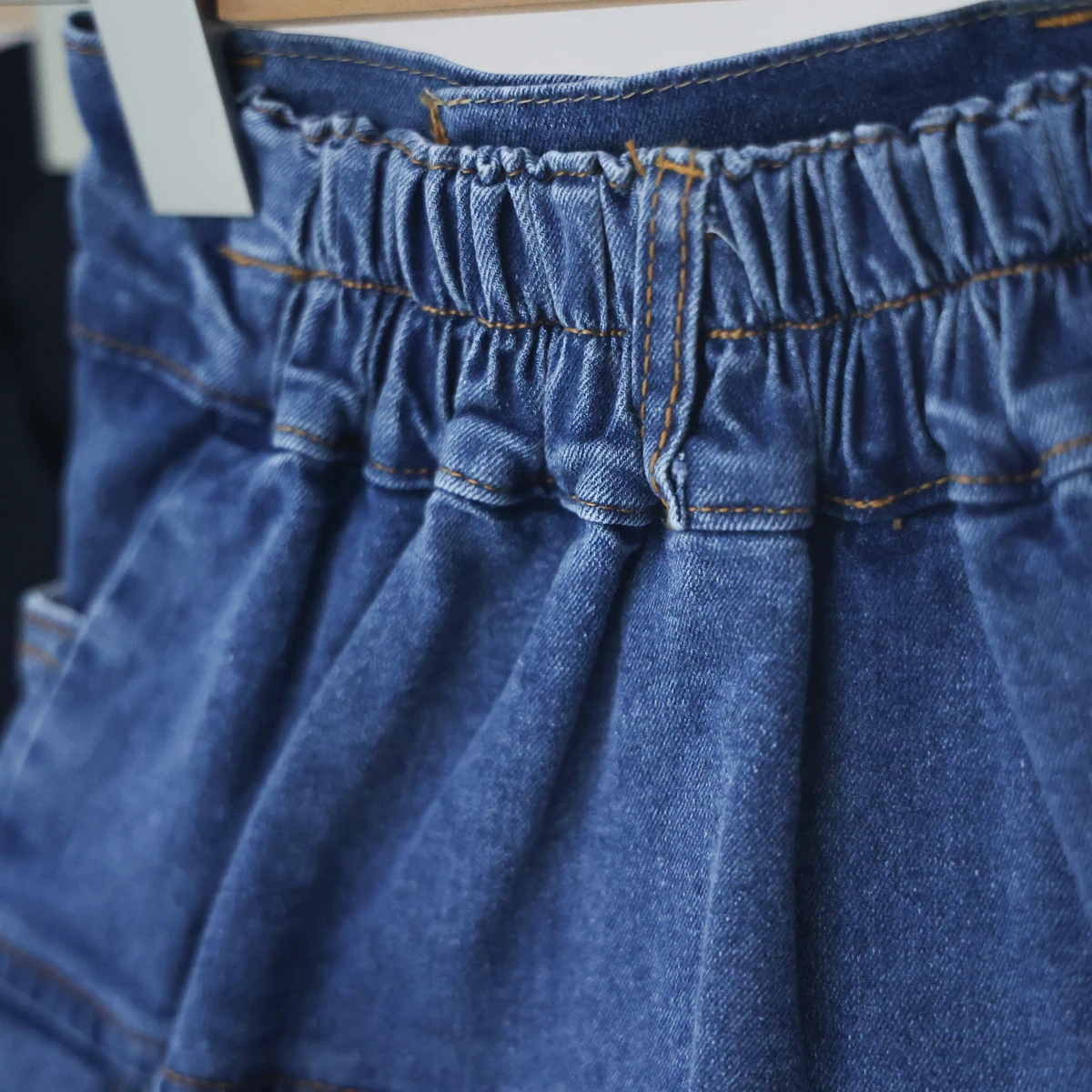 Kids Jean Skirts with Denim Safety Knickers Girls Ruffle Denim Skirt Wholesale Kid Toddler Girls Teens Pleated Blue Jeans Skirts