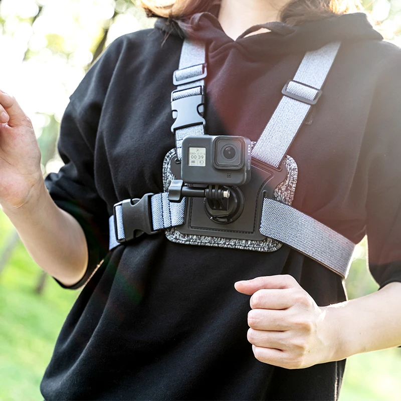 Dual Mounts Acamera Accessories Adjustable Elastic Harness Chest Strap Mount for GoPros and DJI Osmo Action Camera