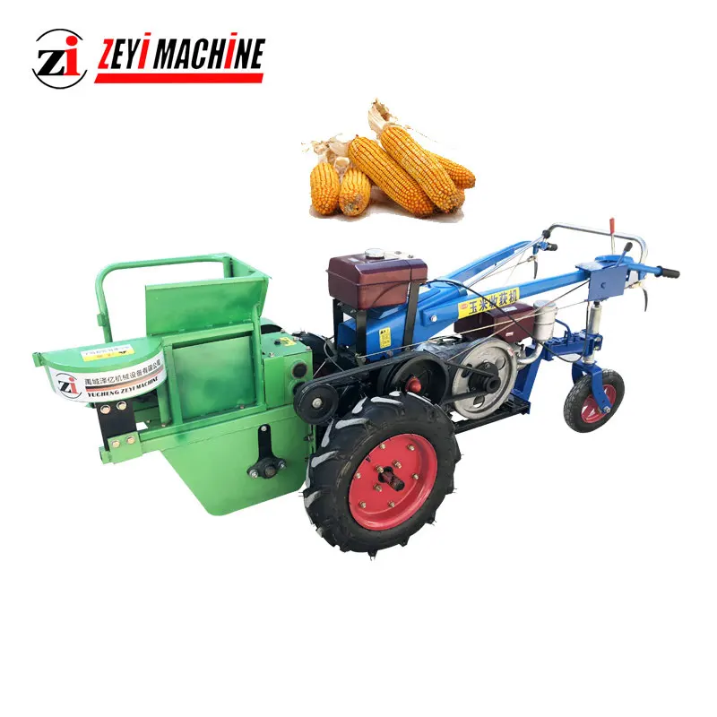 6286 brand new quality single row walking tractor mounted mini corn harvesters
